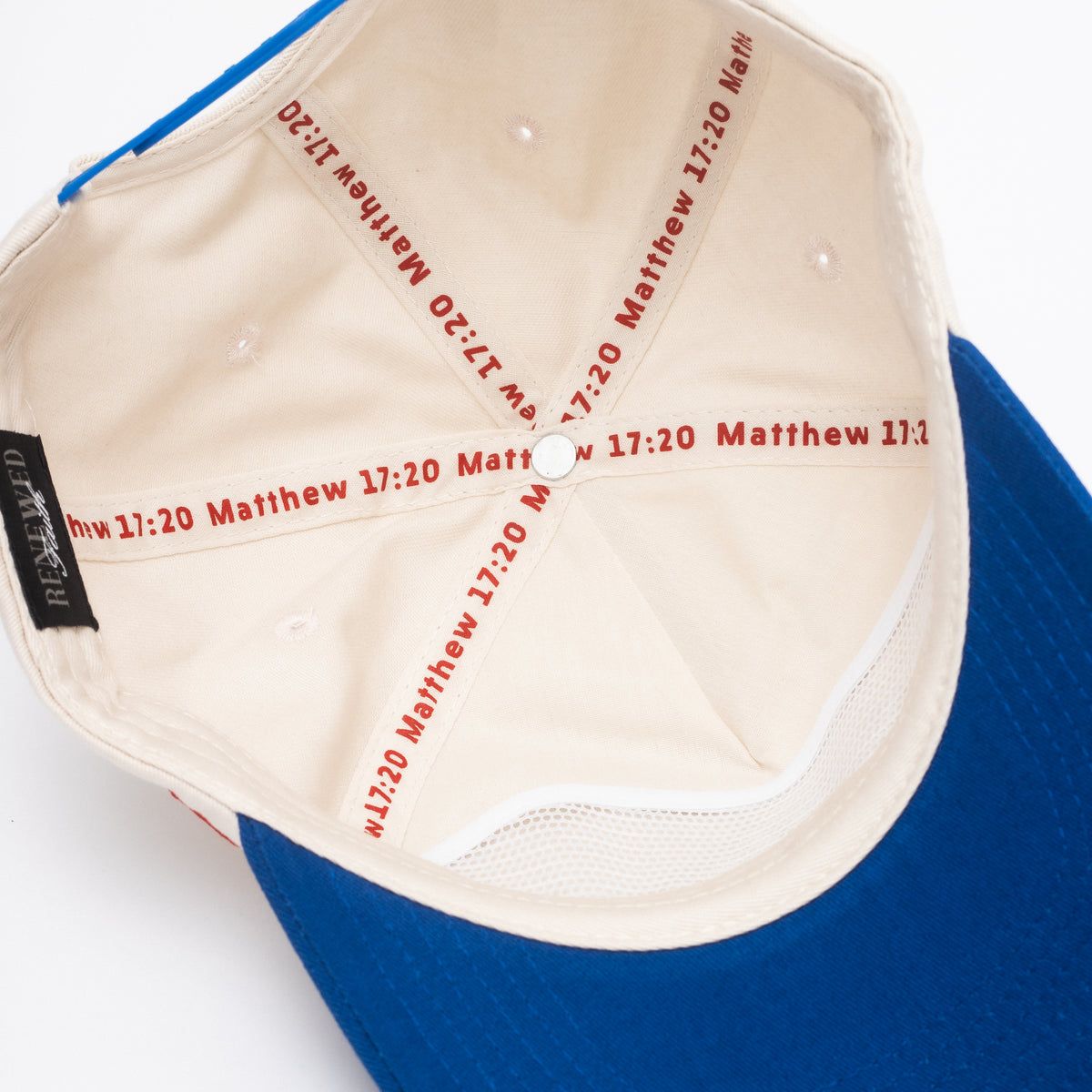 Faith Oval Patch Hat (Unstructured) - Off White/Blue