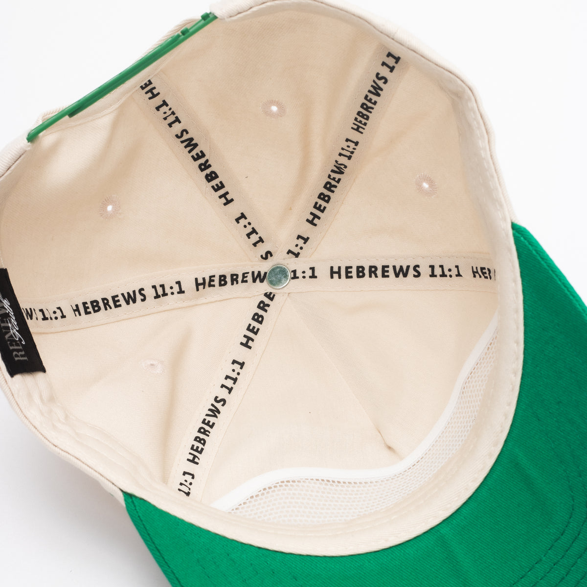 Faith Oval Patch Hat (Unstructured) - Off White/Green