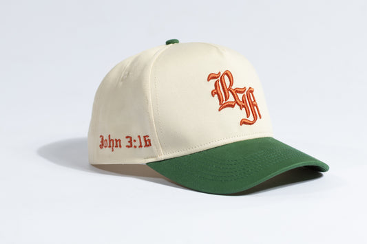 RF John 3:16 Snapback - GREEN / OFFWHITE